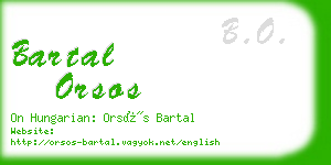 bartal orsos business card